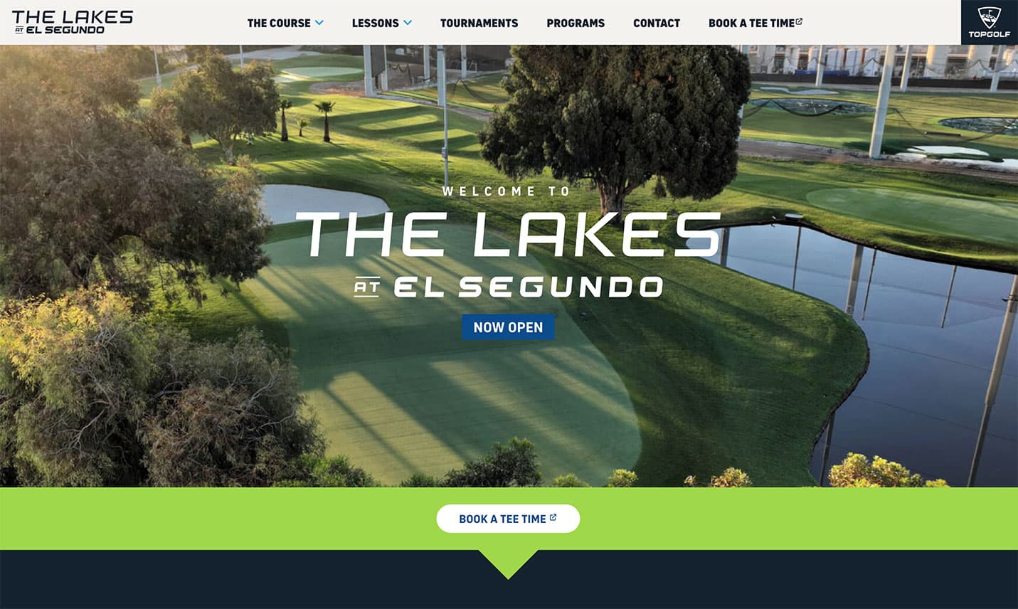 Screenshot of the Golf the Lakes website